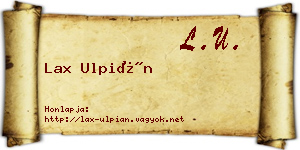 Lax Ulpián névjegykártya